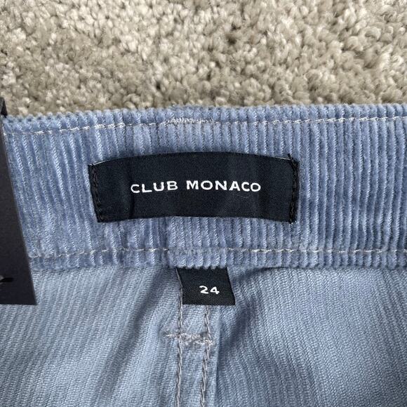Club Monaco High Rise Corduroy Pants Skinny Jeans Pastel Blue - Size 24" - NWT - Picture 8 of 14